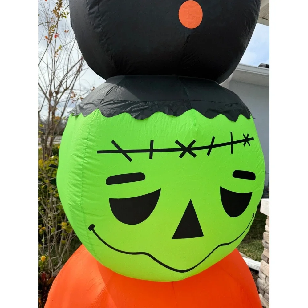 10' GIANT  Totem BLACK CAT, MONSTER, JACK‎ O LANTERN Halloween Inflatable